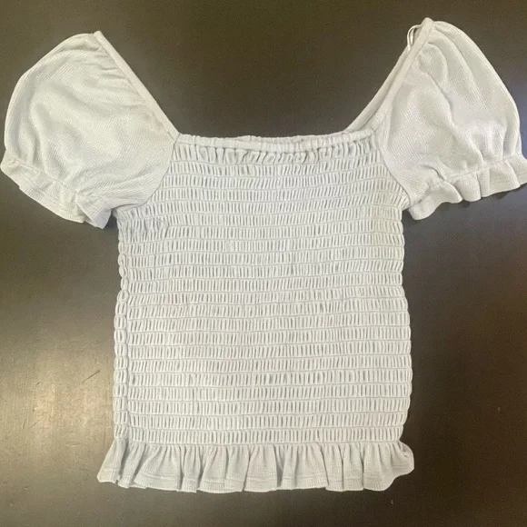 Aqua *Like New* Light Blue Puff Sleeve Top. Size M - Picture 1 of 6